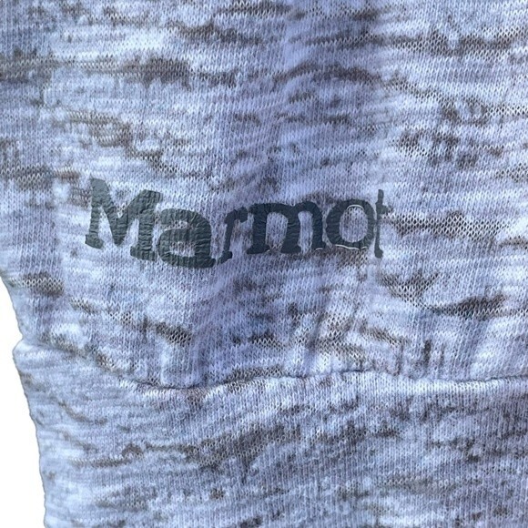 Marmot Gray White Long Sleeve Hooded Top Lightweight Workout, size Small - Picture 3 of 10